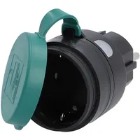 Unitec Zwischenstecker für Außenbereich mit WIFI & Schalter schwarz-grün