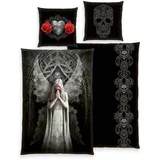 Herding Anne Stokes Wende-Motiv Schwarz 135 x 200 cm + 80 x 80 cm