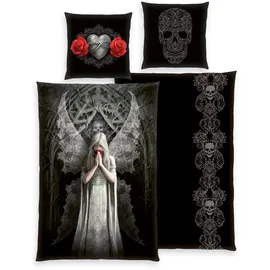 Herding Anne Stokes Wende-Motiv Schwarz 135 x 200 cm + 80 x 80 cm