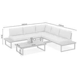 beautysofa MADISON Loungeset dunkelgrau