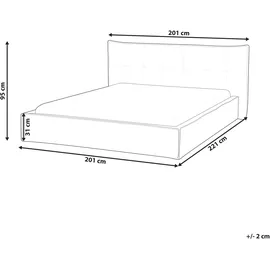 Beliani Polsterbett 160 x 200 cm Taupe