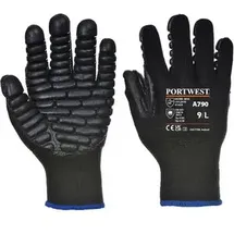 PORTWEST A790BKRXXL Anti-Vibrations-Handschuh, schwarz, Größe XXL