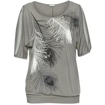 LASCANA Strandshirt Damen grau-bedruckt Gr.40/42