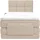 vente-unique Boxspringbett mit gestepptem Kopfteil + elektrischem Untergestell mit Relaxfunktion + Matratze + Topper - 100 x 200 cm - Stoff - Beige - LODI von PALACIO
