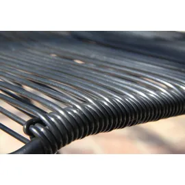 ACAMP Set 4x Stapelsessel Alpha Rope 1x Glastisch Alpha Anthrazit-Cemento