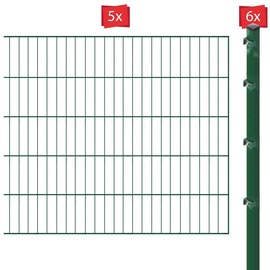 Arvotec Einstabmattenzaun/Stabmattenzaun, H 100 cm, grün, 10-50m - inklusive Pfosten - Komplett Set m)