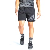 adidas Men's Workout Logo Knit Shorts Freizeit, Black/White, XL