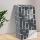 Tarwanear Küchen Fliesenaufkleber, 60x30cm Mosaik Fliesenaufkleber 10Stück Badezimmer Selbstklebende Fliesendekor Aufkleber Backstein zum Küche Esszimmer Bad Fliesenfolie Deko Schwarz