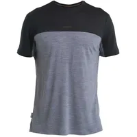 Icebreaker Merino 125 Cool-lite Sphere Iii Colour Block Kurzarm-t-shirt - Graphite Heather / Black / Cb - 2XL