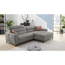 JOB Eckcouch Mikrofaser 3-Sitzer Grau