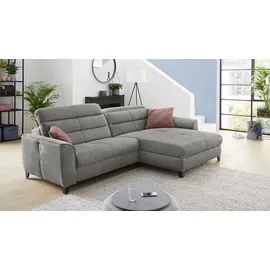 JOB Eckcouch Mikrofaser 3-Sitzer Grau