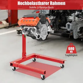 Costway Motorheber Metall 83 cm x 84,5 cm x 97 cm rot