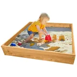 nyvi Holzsandkasten Torino 90x90 cm mit Innenfolie braun
