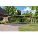 Karibu Classic Doppel 3 Set 5,4 x 7,78 m kdi inkl. 1 Einfahrtsbogen und Stahldachplatten