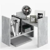 KOMTO Bücherregal Shelf K Tischregal Schreibtisch Aufsatzregal Desktop Regal Klein, Küchenregal Stehend für Arbeitsplatte 51-97 х 20 х 40 cm grau