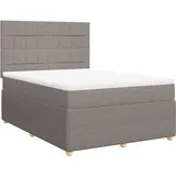 vidaXL Boxspringbett 140 x 200 cm Taupe