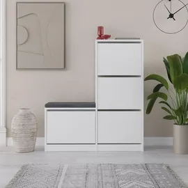 CaliCosy Schuhschrank 26 x 119 x 105 cm weiß