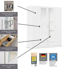 Rauch Drehtürenschrank GAMMA 91 x 210 x 54 cm grau