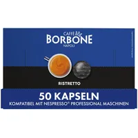 Caffè Borbone Ristretto - 50 Kapseln Kompatibel mit Nespresso®* Professional, Ideal für einen Espresso Ristretto, Intensität 9/10, Kompatibel mit Nespresso®* Professional Kaffeemaschinen für das Büro