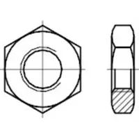 Industrial Quality Supplies DIN 439 Sechskantmutter, MS B M2