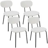 LEWE Esszimmerstühle 4er Set, Stapelbar Polsterstühle, Moderne Küchenstühle mit Unabhängige Rückenlehne, Kleine Runde Metallseitenstühle für Esszimmer, Küche, Restaurant, Schlafzimmer
