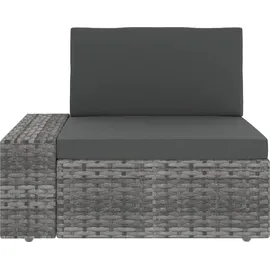 vidaXL 5-tlg. Garten-Lounge-Set mit Kissen Grau Poly Rattan