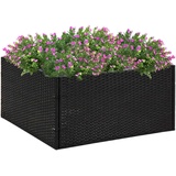 vidaXL Pflanzkübel Schwarz 80x80x40 cm Poly Rattan