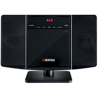 Beatfoxx MCD-60 Vertikal Stereoanlage (UKW/MW-Radio, 6,00 W, Microanlage mit CD/MP3-Player, USB-Slot und Bluetooth) schwarz