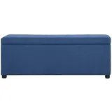 vidaXL Bank mit Staufach 116 cm Blau Polyester