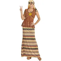 W WIDMANN MILANO Party Fashion - Hippie Kostüm Damen, 70er Jahre Flower-Power Verkleidung, Karneval, Mottoparty