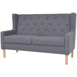 vidaXL Sofa 2-Sitzer Stoff Grau