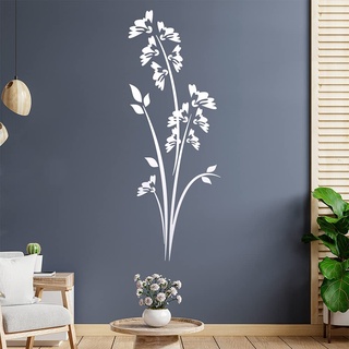 Blüten - Gräser - Frühling Wandtattoo in 6 Größen - Wandaufkleber Wall Sticker - Dekoration, Küche, Wohnzimmer, Schlafzimmer, Badezimmer