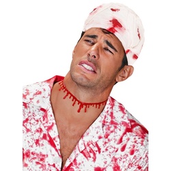 Widdmann Kostüm Blutiger Verband, Makaberes Kostümzubehör für Halloween und Horrorparty weiß