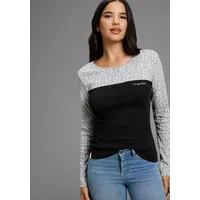 KangaROOS Langarmshirt mit Print, Gr. 48/50, grau-schwarz, , 53810864-48