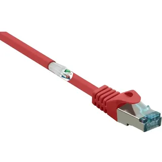 Renkforce RF-5044050 RJ45 Patchkabel CAT 6a S/FTP 0.50 m Rot Flammwidrig 1 St.