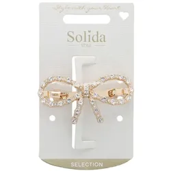 Solida Patentspange mit Schleife Strass Gold