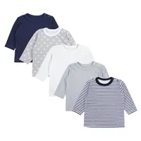 TupTam Baby Jungen Langarmshirt 5er Pack, Farbe: Farbenmix 1,