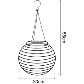 GLOBO Lampion Edelstahl/Kunststoff 30x55 cm 4er Set weiß