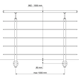 DOLLE Geländer-Set 150 cm Aluminium/Edelstahl/Holz