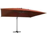 vidaXL Ampelschirm mit LED-Beleuchtung 400x300 cm Terrakotta