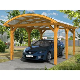 SKANHOLZ Franken Einzelcarport 3,76 x 5,41 m eiche hell inkl. Pfostenanker