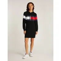 Tommy Jeans Curve Sweatkleid »TJW FLAG HOOD SWEATER DRESS EXT«, in Großen Größen, Kapuze, Logo-Flag, Gr. XXXL (46) - N-Gr, Black, , 27095506-XXXL N-Gr