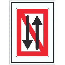 Begegnen und überholen verboten Symbol Aufkleber  A8 (52x74mm)