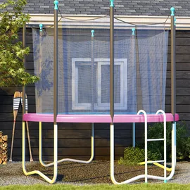 sportnow Trampolin Randabdeckung Ø244 cm breit, Reißfest UV-resistent Federabdeckung, Wasserdicht, Trampolinzubehör Randschutz Sicherheitsnetz Ersatzteile für Gartentrampoline, Rosa Aosom