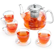 MINO ANT 1200ML Teekanne Set mit Siebeinsatz, 4