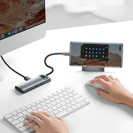 Baseus Metal Gleam Series 7-in-1 Multifunctional Type-C HUB Docking Station GrayType-C to HDMI*1+USB3.0*2+ USB-C MULTIFUNKTION / (WKWG020113)