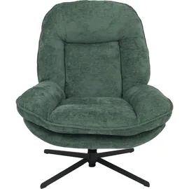 Mendler Relaxsessel HWC-P32 Chenille 80 x 96 x 80 cm Grün mit Hocker