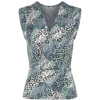 LASCANA Shirttop Damen grau-petrol bedruckt Gr.32/34