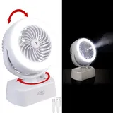 Sichler Haushaltsgeräte Akku-Tischventilator 0 cm Tischventilator LED-Ring