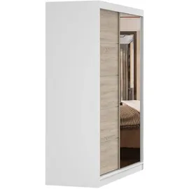 fabryka mebli idźczak Schwebetürenschrank Bono 160 x 195 x 61 cm Weiß/Sonoma